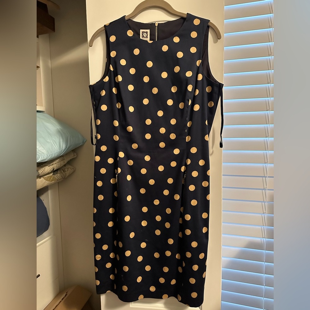 Navy polkadot sheath